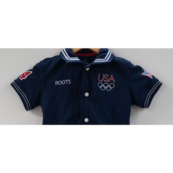 Roots USA Olympic United States Snap Warmup Track Jacket Navy Blue Size XL - Picture 5 of 6